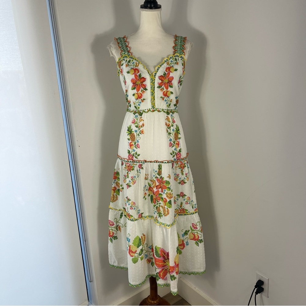 Farm Rio Mixed Tropical romance midi dress - Picture 2 of 10